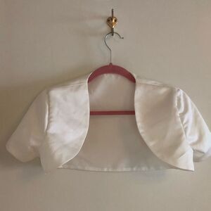 Ivory Satin Wedding Cover-up Bolero Shrug